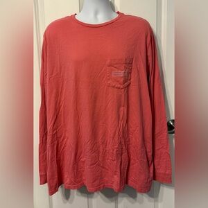 Vineyard Vines Coral Martha’s Vinyard Long Sleeve Tee